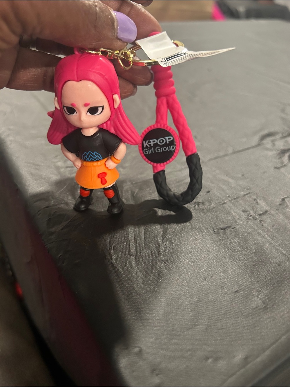 Pink Hair Keychain bag accessory Charm - K-Pop  Doll Accessory